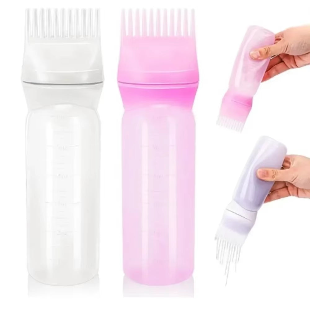 180Ml Plastic Hair Dye Bottles Refillable Bottle Applicator Comb Dispensing Salon Hair Coloring Hairdressing Styling Tool Comb