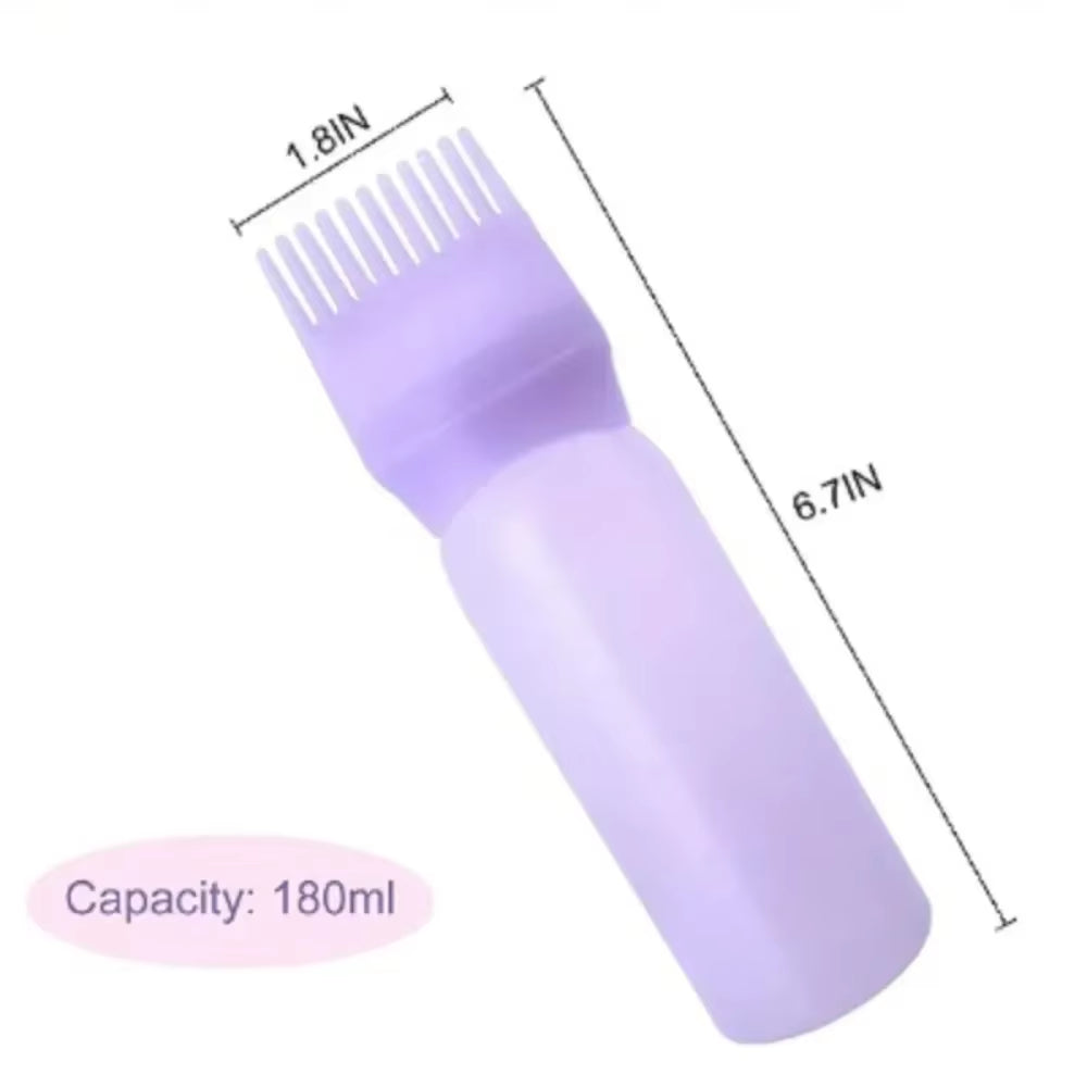 180Ml Plastic Hair Dye Bottles Refillable Bottle Applicator Comb Dispensing Salon Hair Coloring Hairdressing Styling Tool Comb